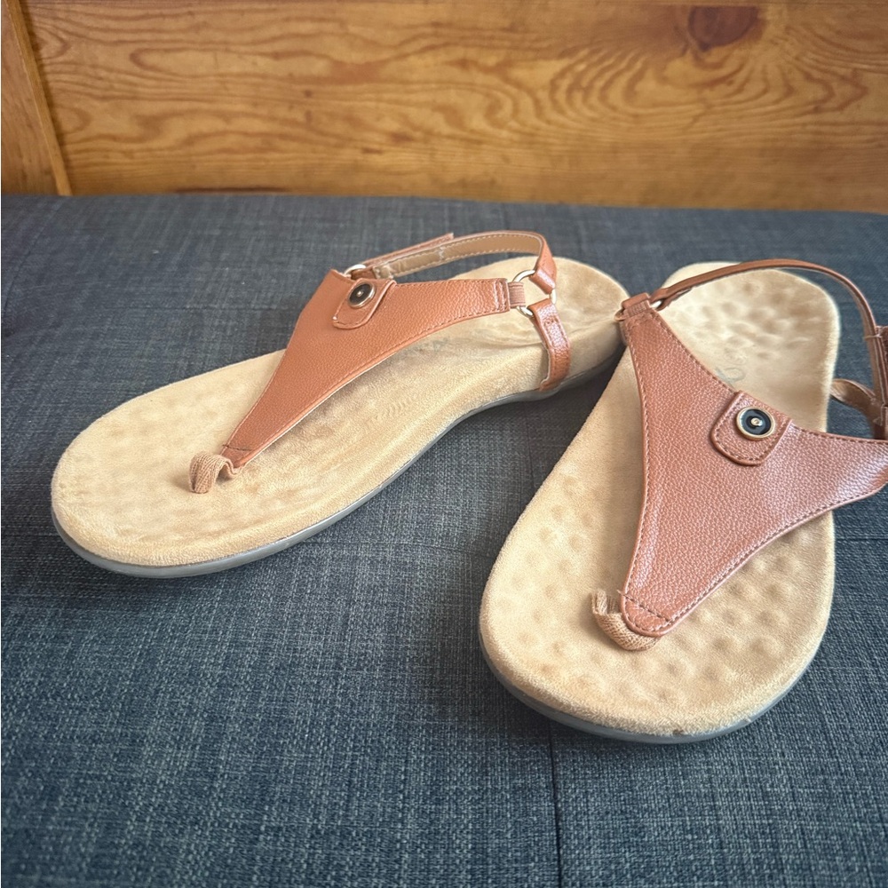 Tan Thong Sandals with Cushioned Sole